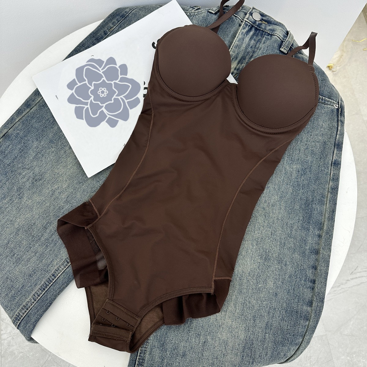 Shapewear Bodysuit Firm - Thin Shapewear Bodysuit with Built in