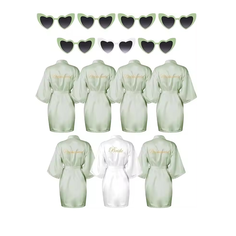 Robe Silk Women - 7 Pcs Bride Bridesmaid Robe Sets