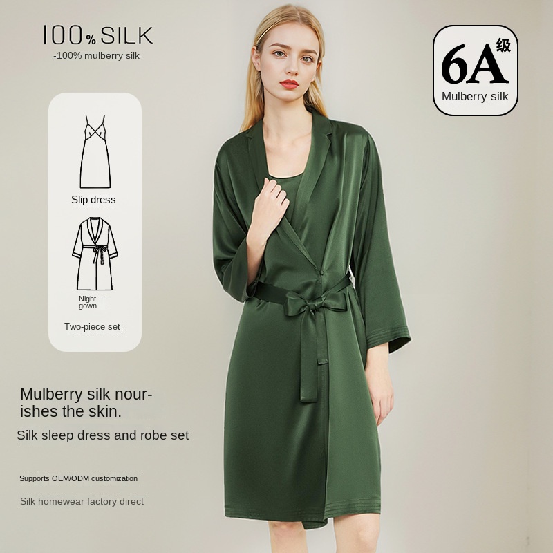 Women Elegant 100% Mulberry Si - Robe Silk Women 评论和价格