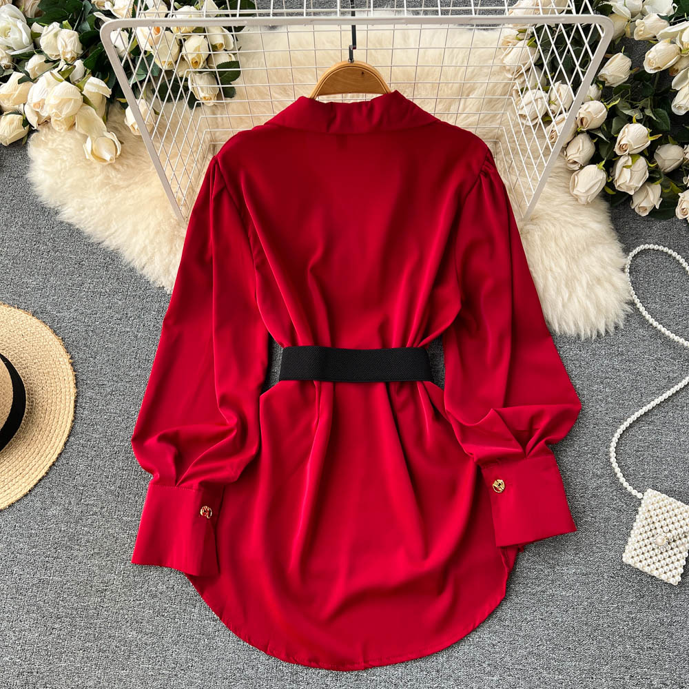 Ele Long Sve White irt Dr Wome - Corset Waist Cinch 评论和价格