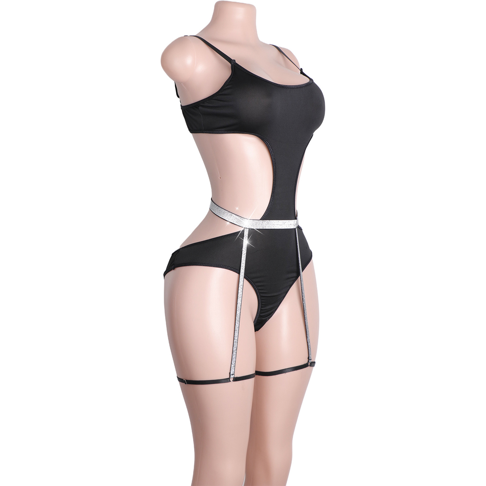 Custom Rhinestone Pole Dancewe - Garter Belt Set 评论和价格