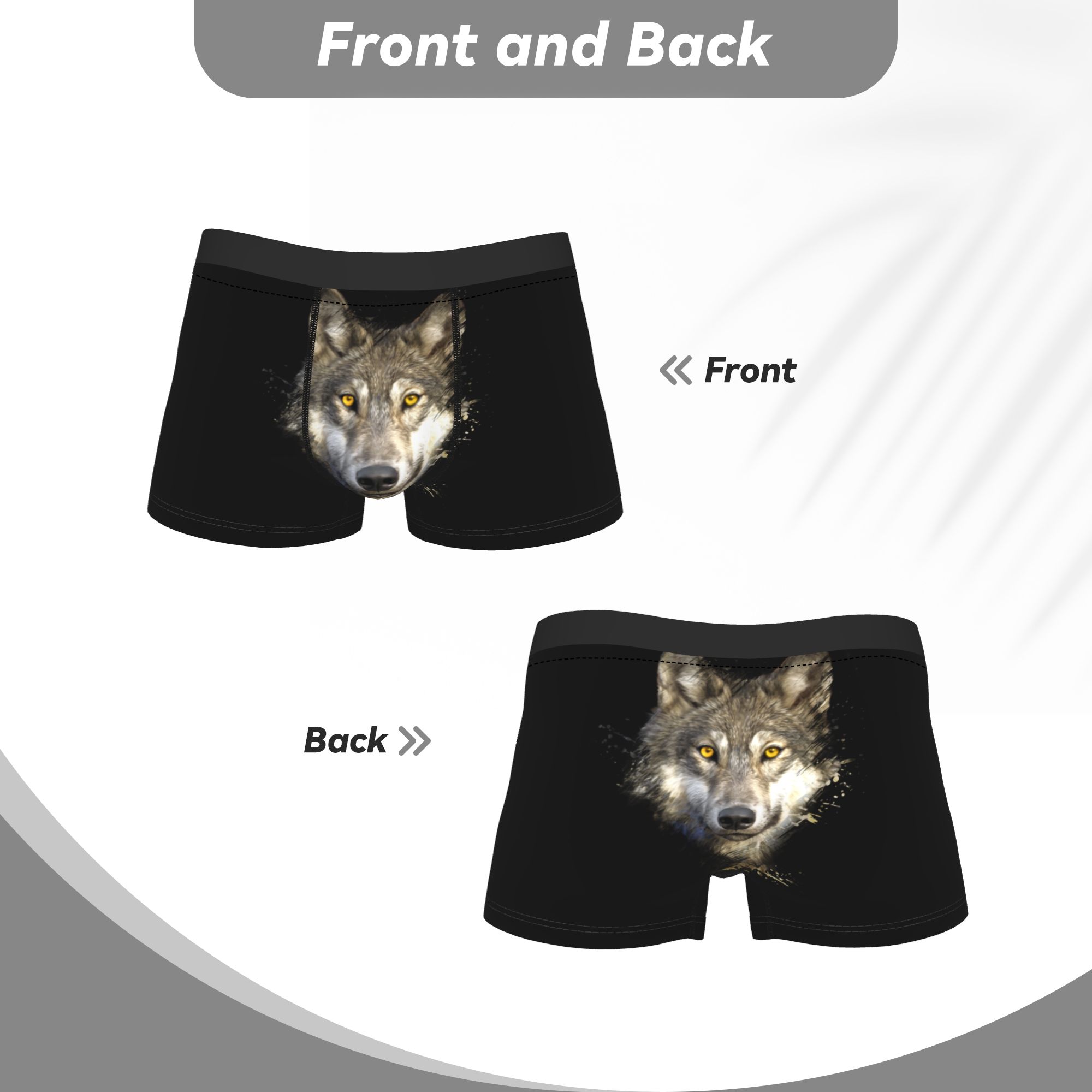 Men Beautiful Wolf Boxer Brief - Boyshort Underwear 评论和价格