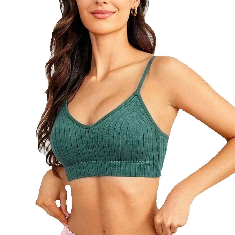 Women Ribbed Knit Wireless Bra - Bralette Wireless Soft 评论和价格