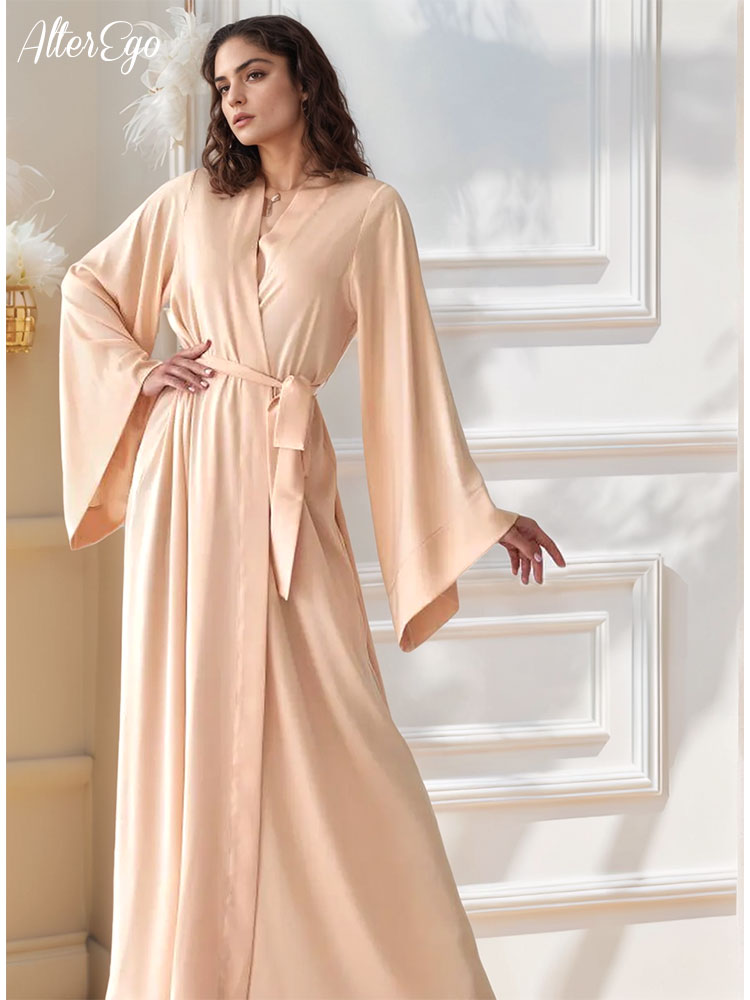Floor Length Bridal Kimono Bei - Robe Silk Women 评论和价格