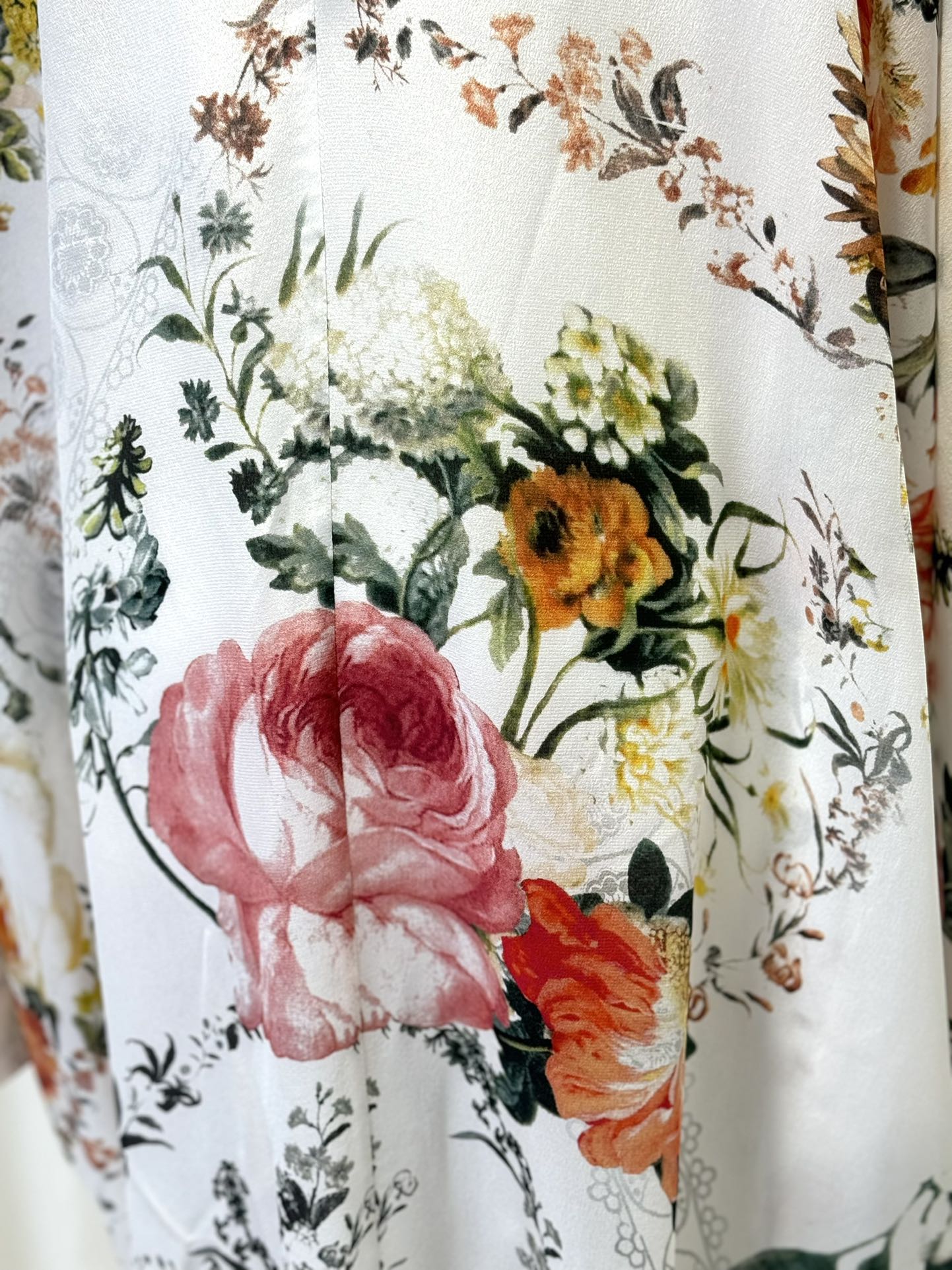 Flower Print Women White Maxi  - Robe Silk Women 评论和价格