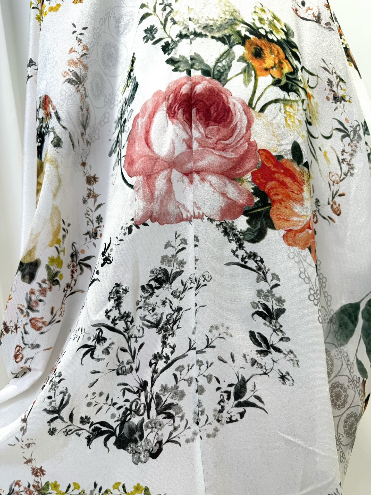 Flower Print Women White Maxi  - Robe Silk Women 评论和价格