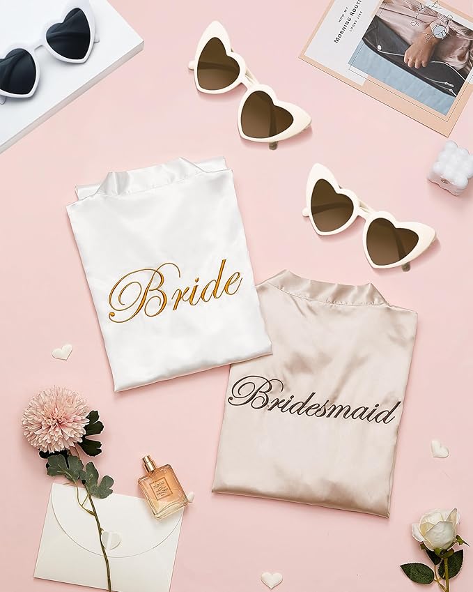 7 Pcs Bride Bridesmaid Robe Se - Robe Silk Women 评论和价格