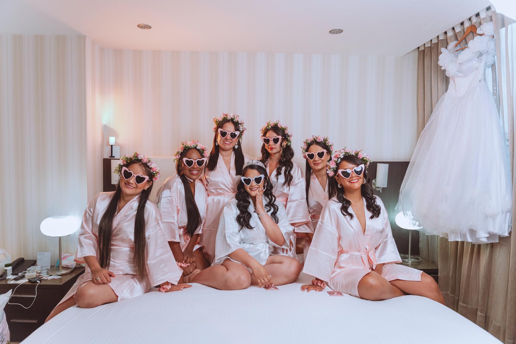 7 Pcs Bride Bridesmaid Robe Se - Robe Silk Women 评论和价格