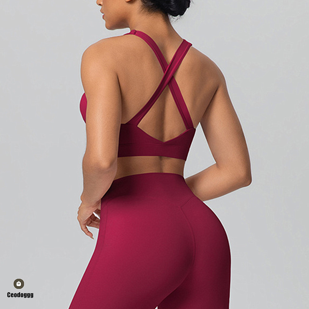 Pad Cross Shoulder Strap Yoga  - Sports Bra High Impact 评论和价格